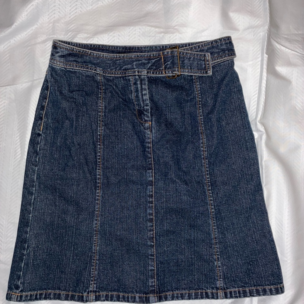 Kenneth Cole Dark Blue A-Line Skirt